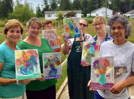 Intuitive floral painting party